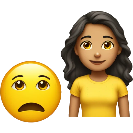 young  Hispanic Girl
 Wearing a yellow t shirt emoji