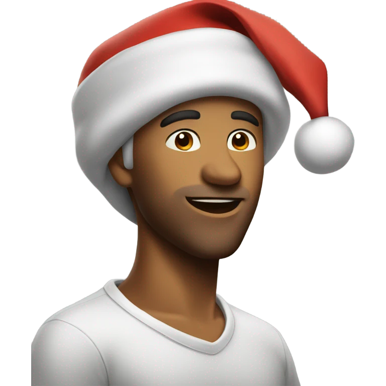 realistic male in santa hat singing a song  emoji