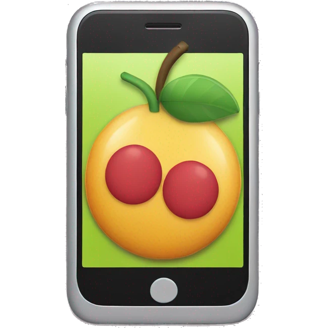 smartphone  with fruit inside the screen emoji