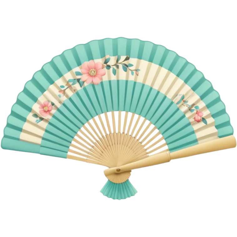 hand held ladies fan with accordian pleats emoji