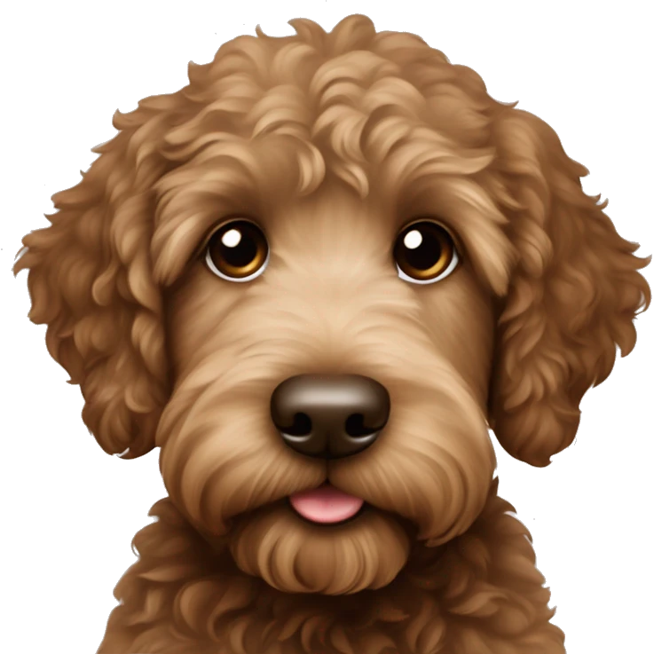 Een bruine labradoodle puppy emoji