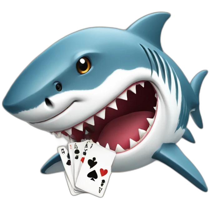 Shark playing poker emoji