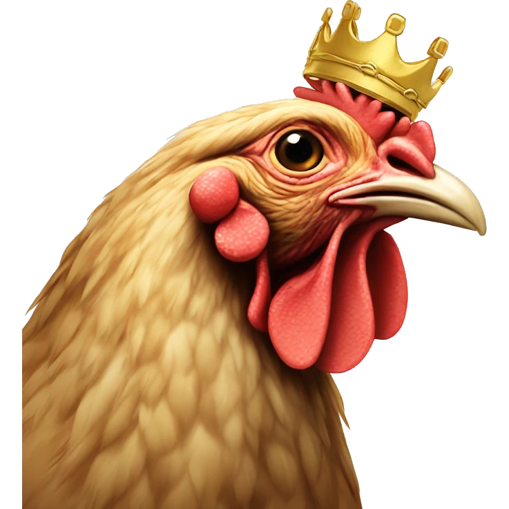 Poulet avec une couronne  emoji