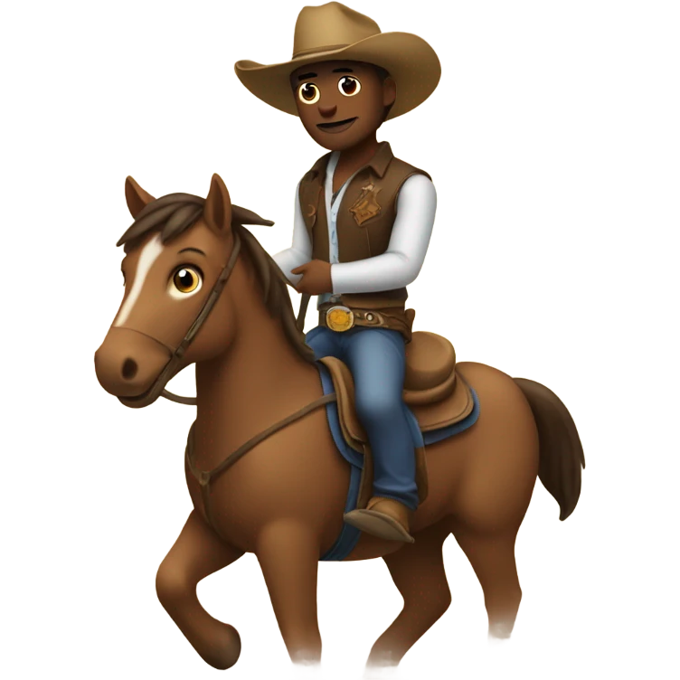 Me on a horse wearing a cowboy hat emoji