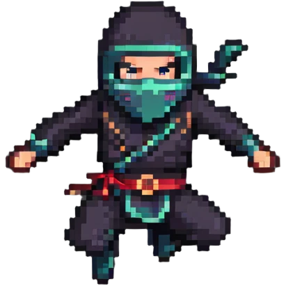 masked ninja jumping emoji