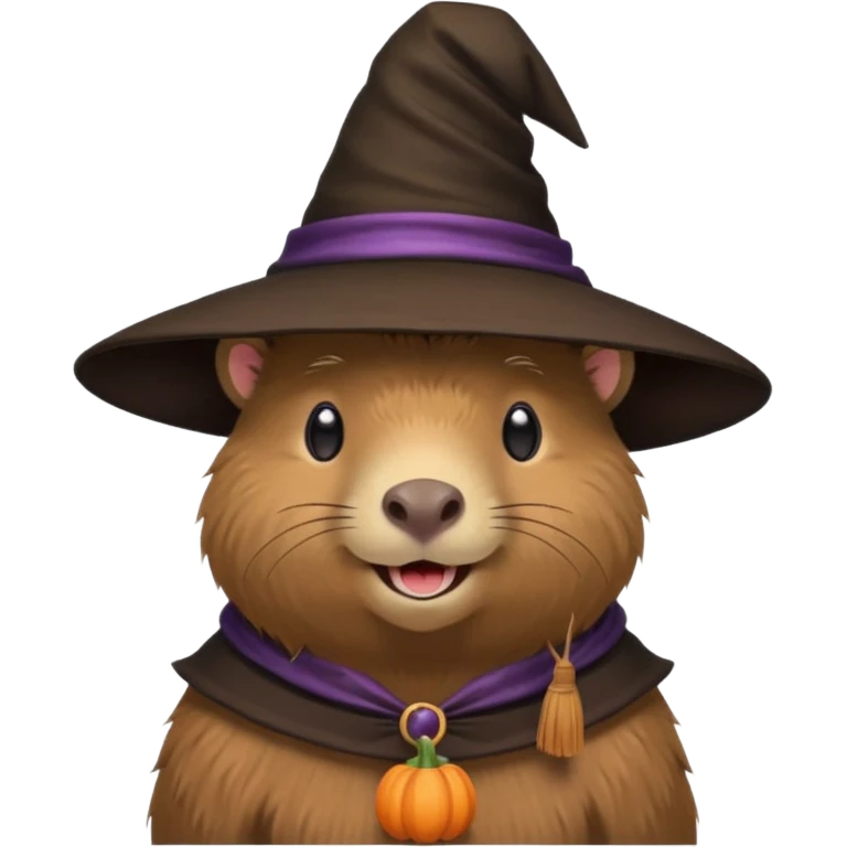 A capybara wearing a witch hat emoji