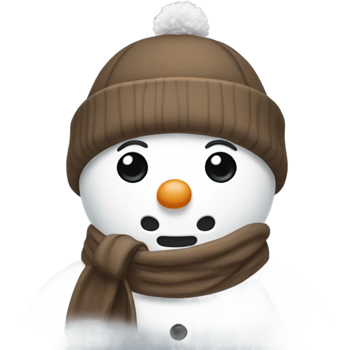 Brown and white asthetic snowman emoji
