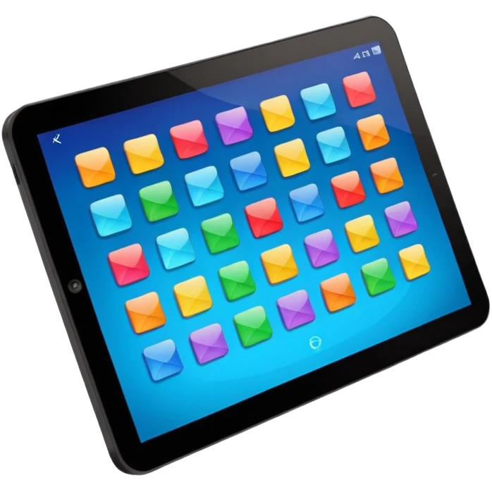tablet with overlapping interface windows emoji