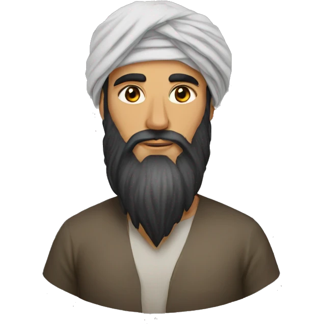 Afghan turban light dark beard emoji