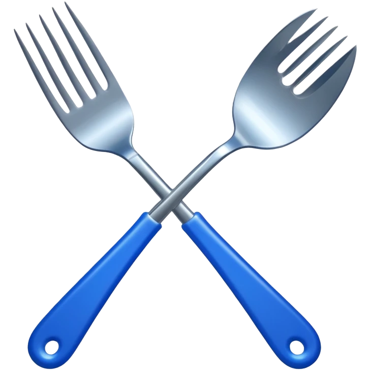 three-pronged fork with blue handle emoji