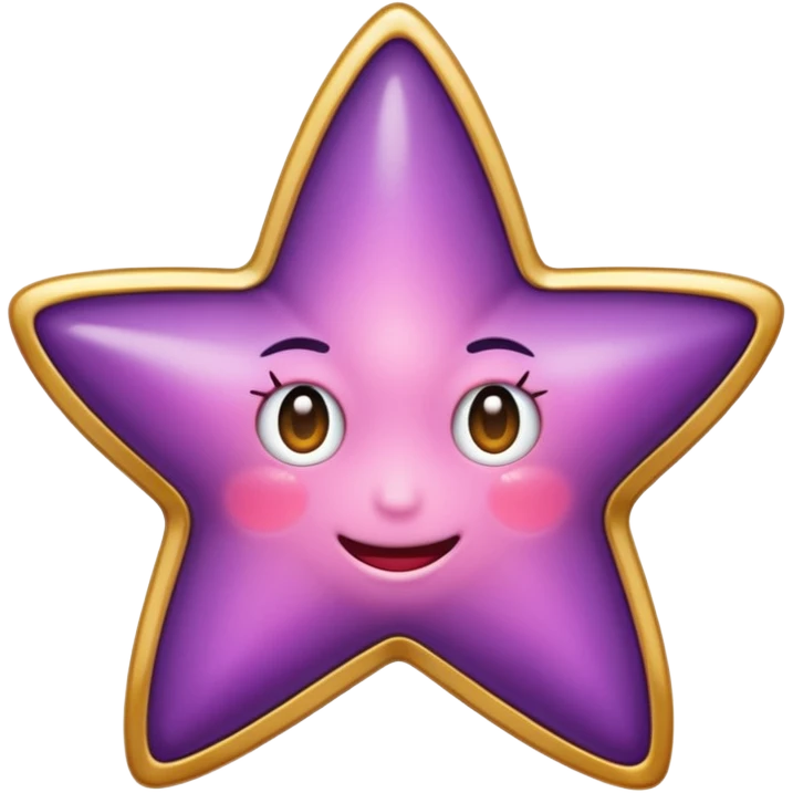 Quiero un emoji de estrella, pero que la estrella sea de oro rosa y brilli brilli con chispitas moradas emoji