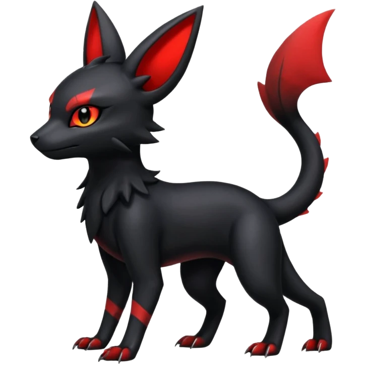 Shiny Dark Edgy Gothic Gloomy Futuristic Salandit-Umbreon-Litten-Hybrid (Full body) emoji