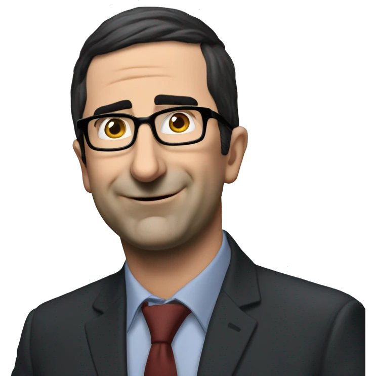 john oliver emotionless saying cool emoji