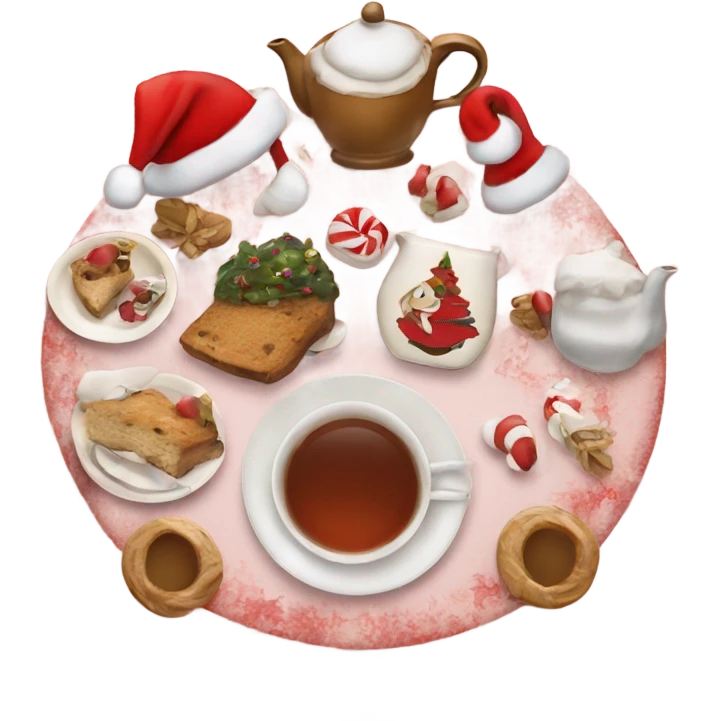 Christmas themed tea party emoji