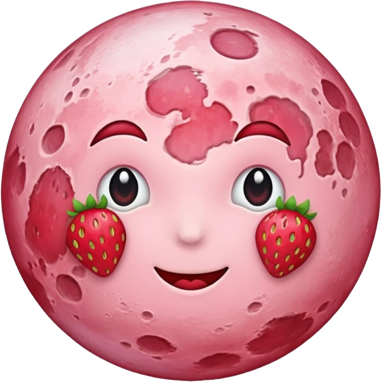 Strawberry moon emoji