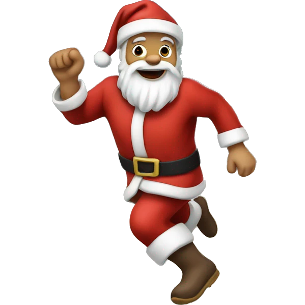 traditional Santa running emoji