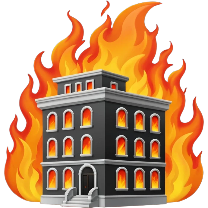 fire and building emoji