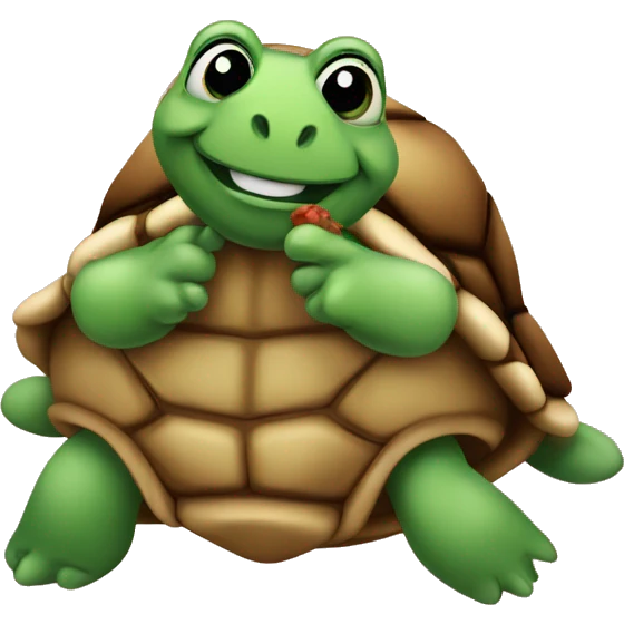 Tortuga mandando un beso emoji