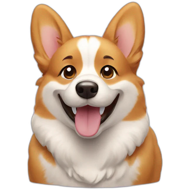 Happy corgi emoji