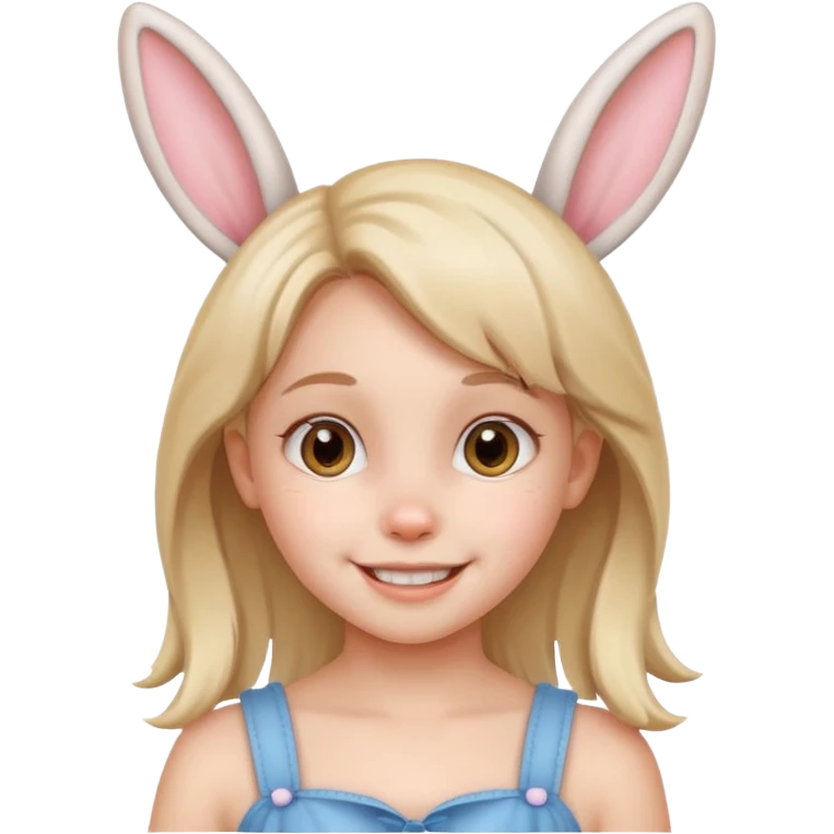 kid girl with bunny ears emoji