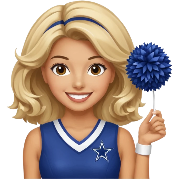 cowboys cheerleader with pom poms emoji