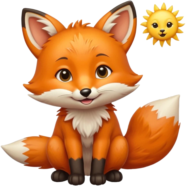 Baby fox carrying a sun in it’s arms ☀️🦊 emoji