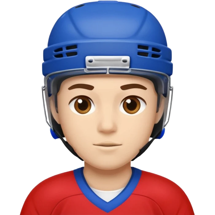 Hockey player in red and blue emoji