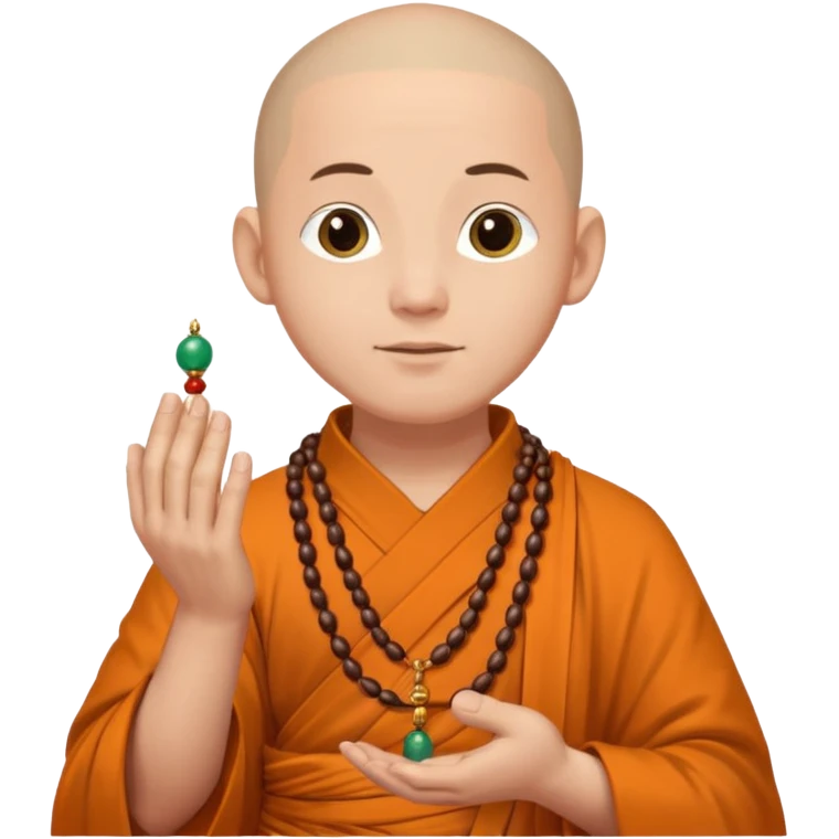 Large prayer beads looped around hand, monk emoji
