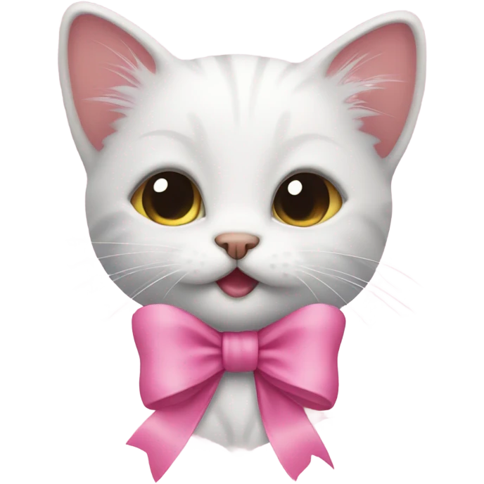 Kitten with a pink bow  emoji