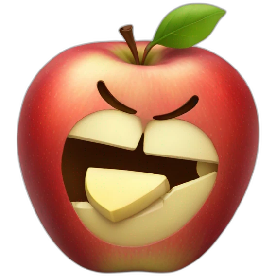 bited apple emoji