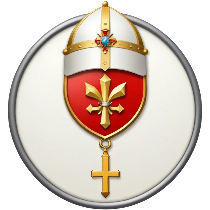 Pope's emblem with a touch of red emoji