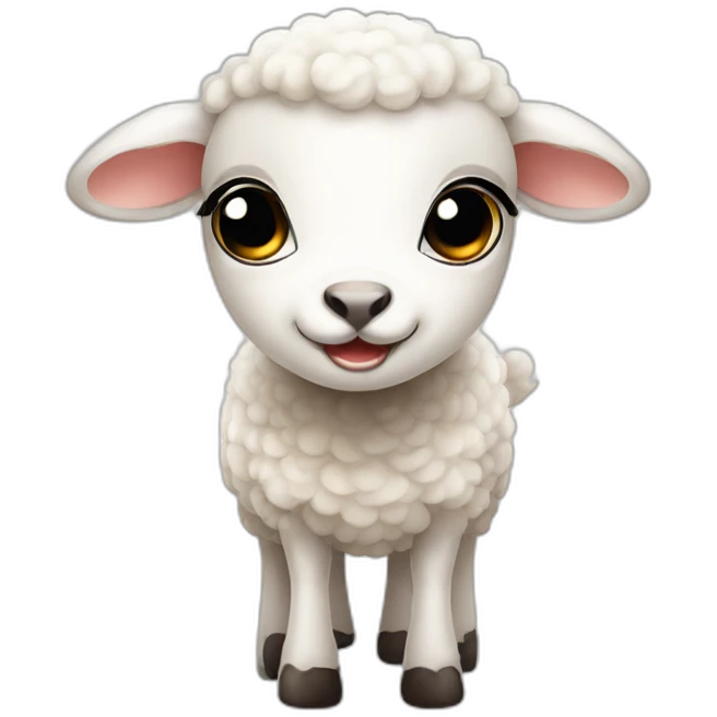 Cute little lamb with big eyes emoji