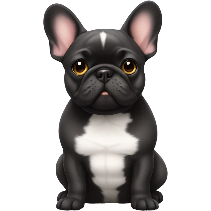 Fluffy frenchie black emoji