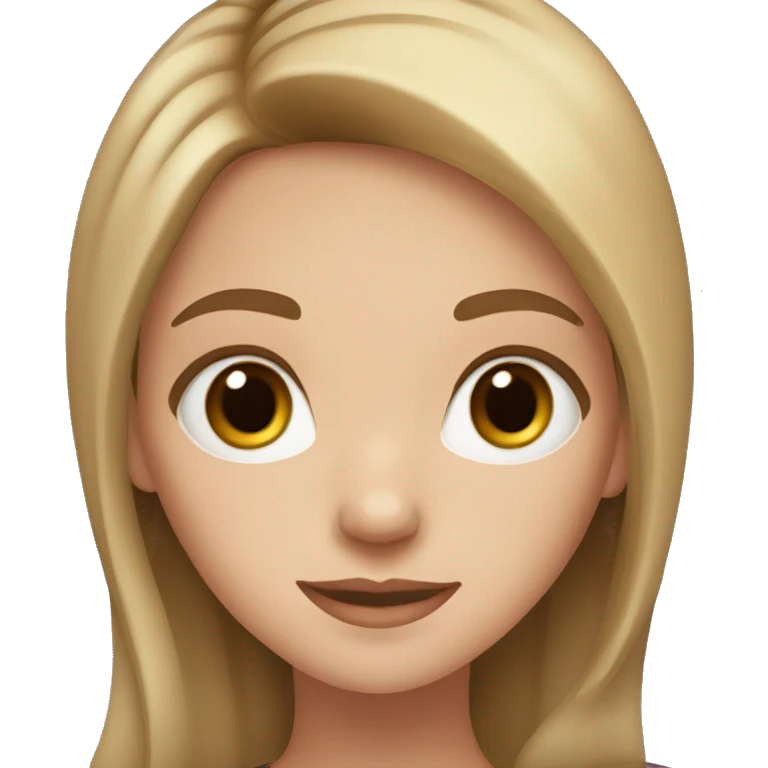 Girl with hazel eyes, light brown hair, long hair and fair skin emoji