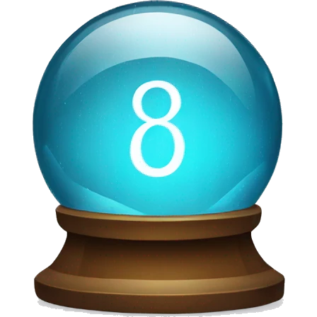 Crystal ball with numbers inside emoji