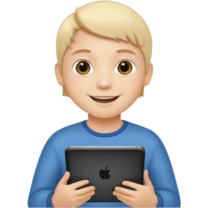 kid hold a tablet emoji