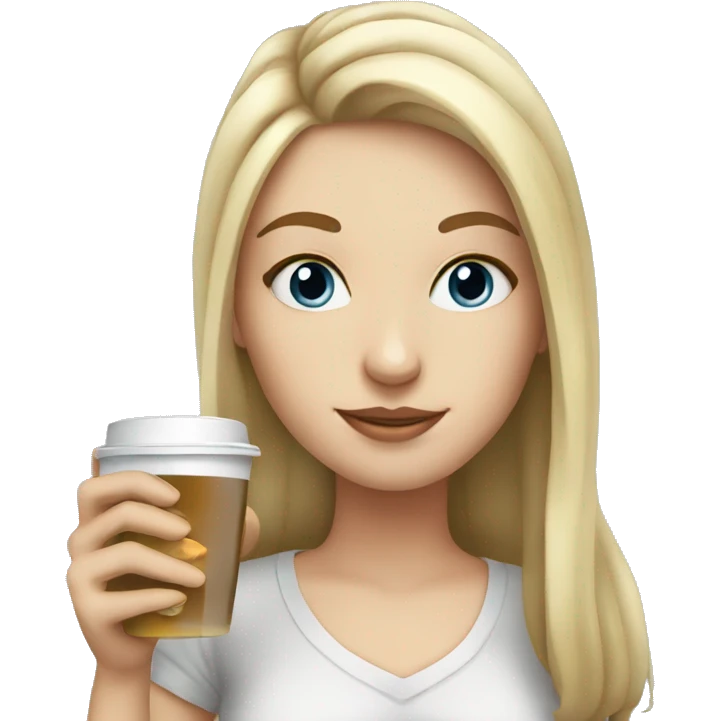 white girl with  drinking tea emoji