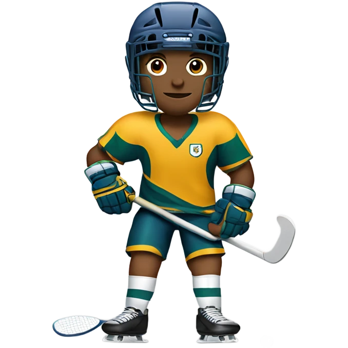 Hockey player with a football helmet and a tennis racket emoji