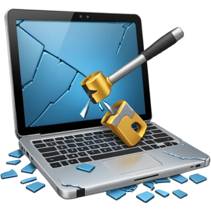 Hit laptop with hammer emoji