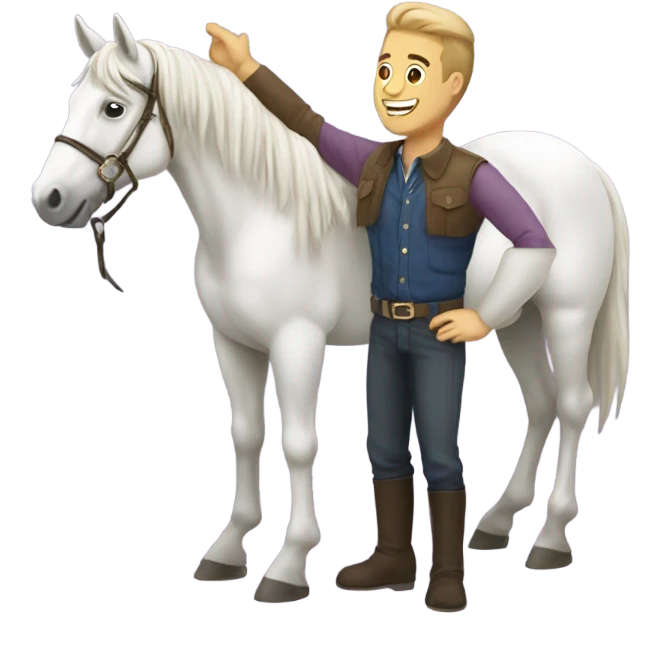 A gay man with horse  emoji