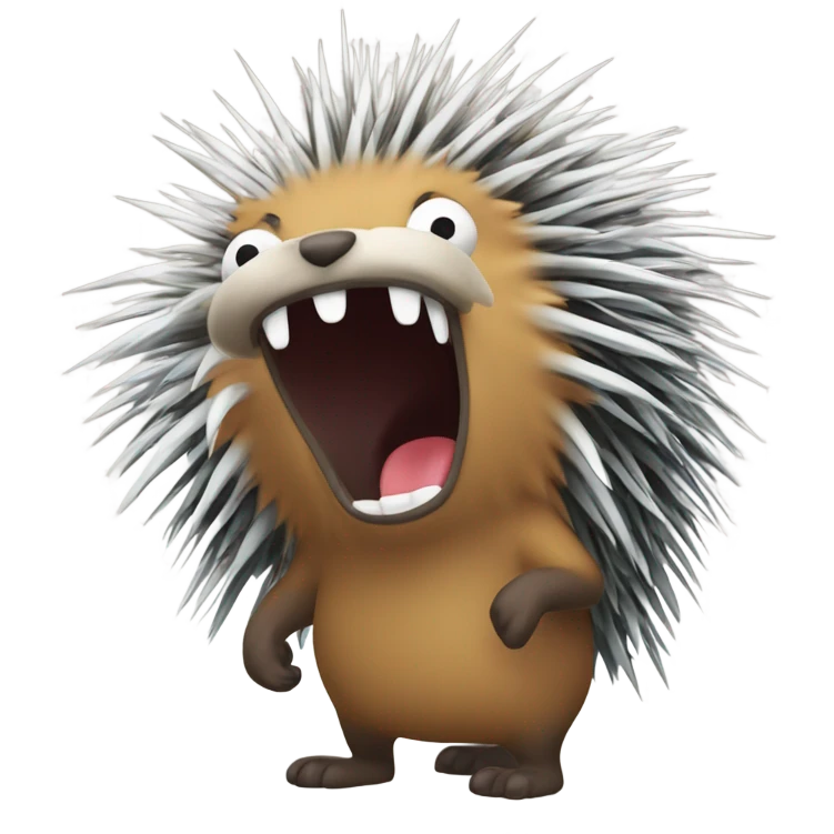 Porcupine drawing puking emoji