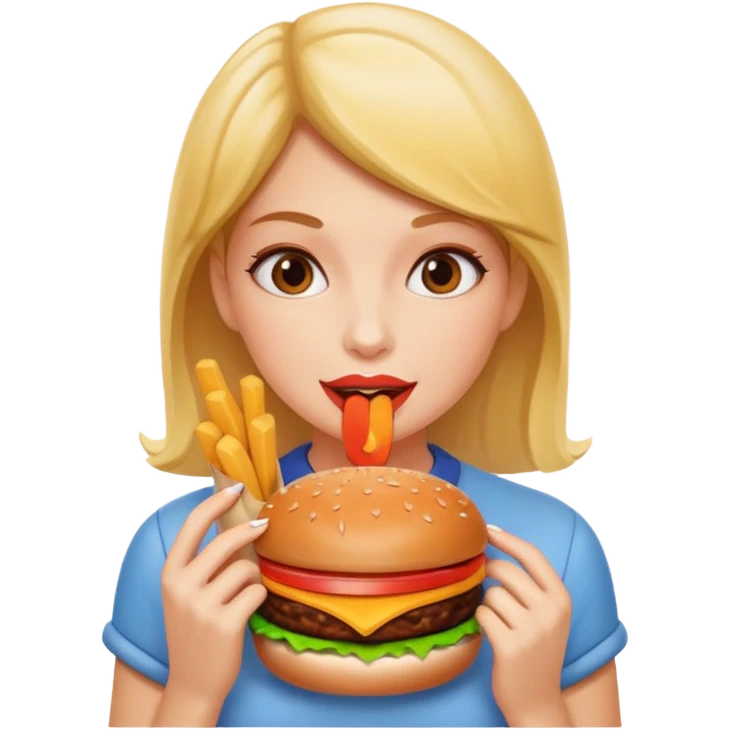 women  with hamburgers emoji