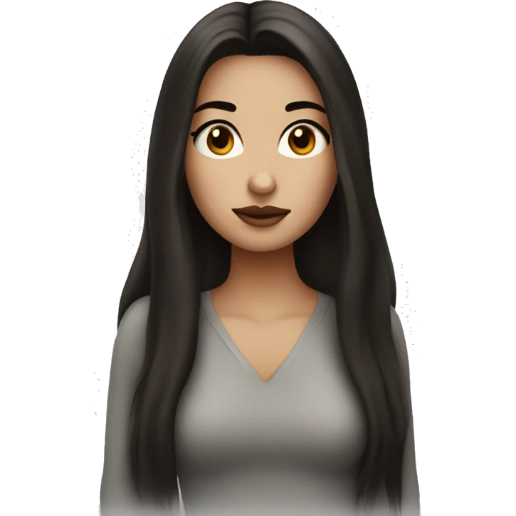 Birthday girl with long dark hair and white skin brown lips and dark eyes , 39 years emoji