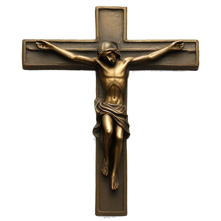 crucifix bronze, flying christ emoji