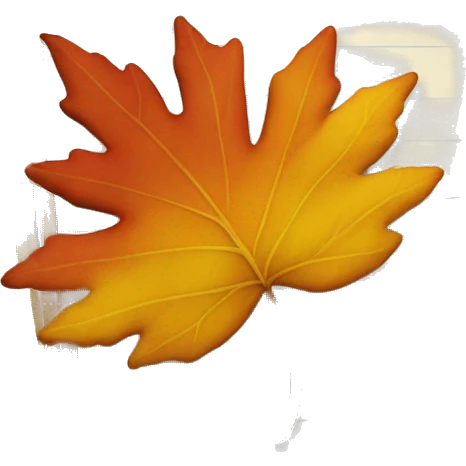 stack of letters and autumn leaf emoji