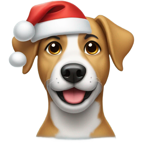 dog wearing santa hat emoji