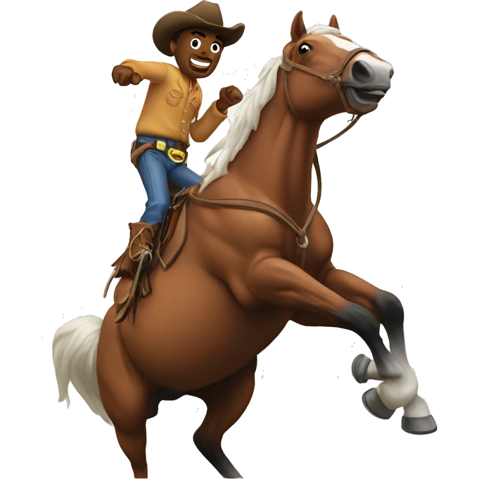 bucking horse with cowboy emoji