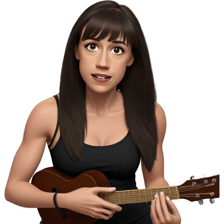 girl playing guitar indoors emoji