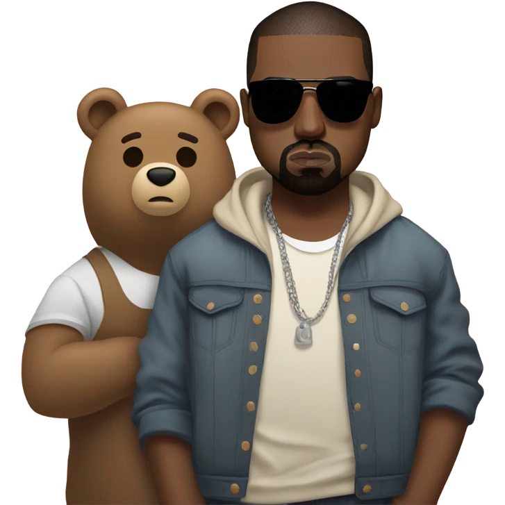Kanye west with bear emoji