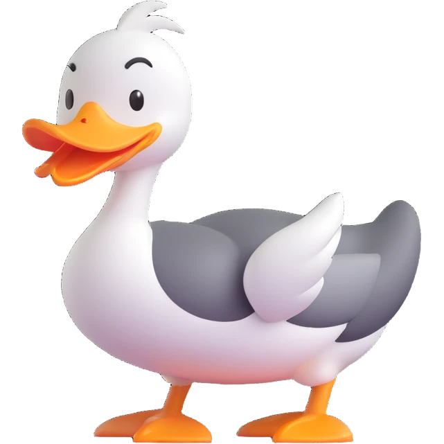 A cartoon-style duck with its beak open, shouting “WAK!” in big comic-style letters. The duck looks expressive and loud, with motion lines to show the sound. White background, bold and fun emoji